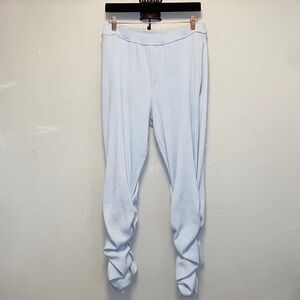 staple + hue Freya Light Blue High-rise Pockets Waffle Ruched Joggers 3596